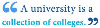 Define university and define college