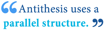 Meaning of antithesis in a sentence