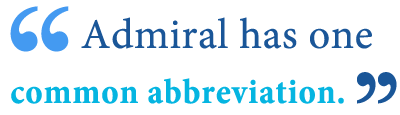 abbreviation of admiral abbreviation