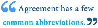 abbreviation of agreement abbreviation