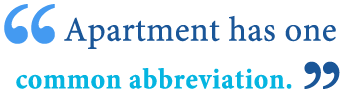 abbreviation of apartment abbreviation