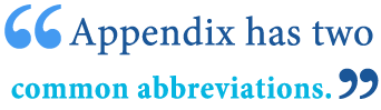 abbreviation of appendix abbreviation
