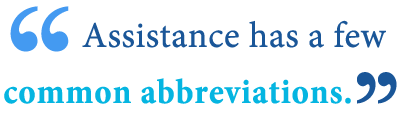 abbreviation of assistance abbreviation