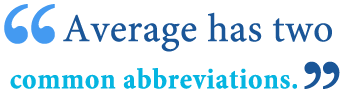 abbreviation of average abbreviation