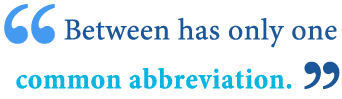 abbreviation of between abbreviation