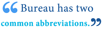 abbreviation of bureau abbreviation