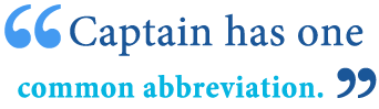 abbreviation of captain abbreviation
