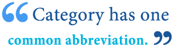 abbreviation of category abbreviation
