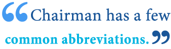 abbreviation of chairman abbreviation