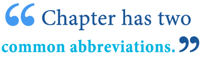 abbreviation of chapter abbreviation