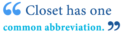 abbreviation of closet abbreviation