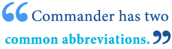 abbreviation of commander abbreviation