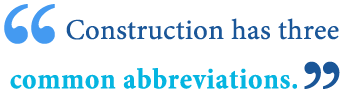 abbreviation of construction abbreviation