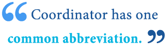 abbreviation of coordinator abbreviation