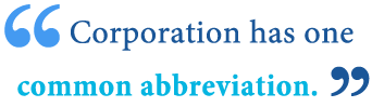 abbreviation of corporation abbreviation