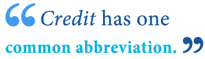 abbreviation of credit abbreviation