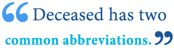 abbreviation of deceased abbreviation