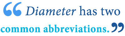 abbreviation of diameter abbreviation