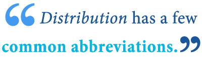 abbreviation of distribution abbreviation