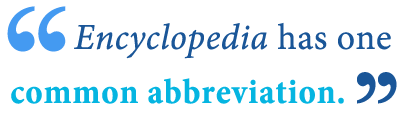 abbreviation of encyclopedia abbreviation