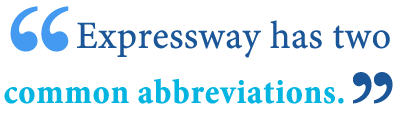 abbreviation of expressway abbreviation