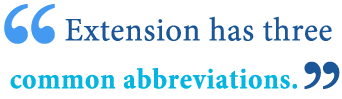 abbreviation of extension abbreviation