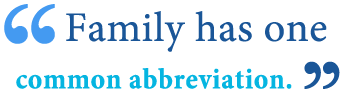 abbreviation of family abbreviation