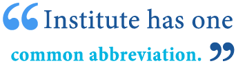 abbreviation of institute abbreviation