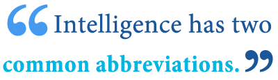abbreviation of intelligence abbreviation