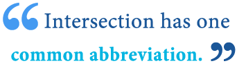 abbreviation of intersection abbreviation