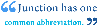 abbreviation of junction abbreviation