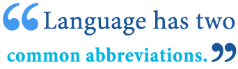 abbreviation of language abbreviation