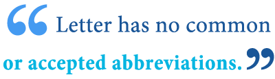 abbreviation of letter abbreviation