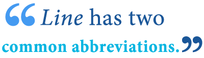 abbreviation of line abbreviation