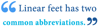 abbreviation of linear feet abbreviation