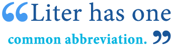 abbreviation of liter abbreviation