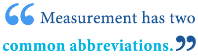 abbreviation of measurement abbreviation