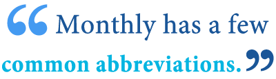 abbreviation of monthly abbreviation