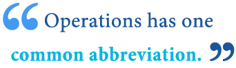 abbreviation of operations abbreviation