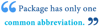 abbreviation of package abbreviation