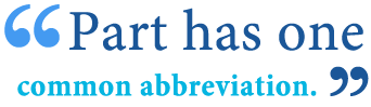 abbreviation of part abbreviation