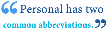 abbreviation of personal abbreviation