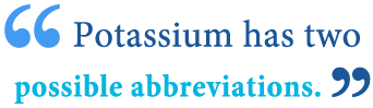 abbreviation of potassium abbreviation