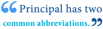 abbreviation of principal abbreviation