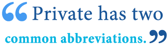 abbreviation of private abbreviation