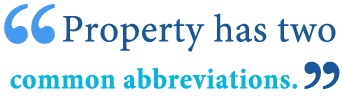 abbreviation of property abbreviation