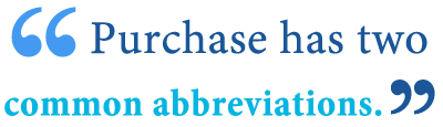abbreviation of purchase abbreviation