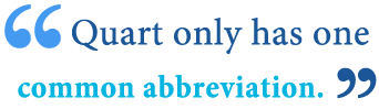 abbreviation of quart abbreviation