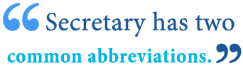 abbreviation of secretary abbreviation