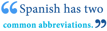 abbreviation of spanish abbreviation